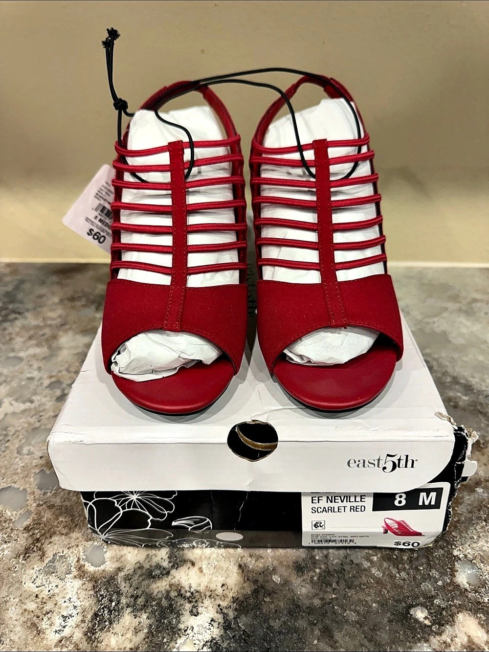 east5th Red Cage Heels US 8 NWT